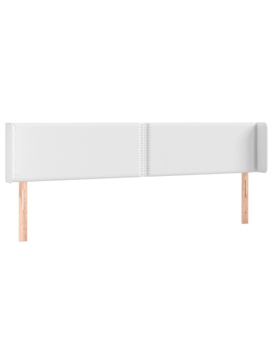 Čelo postele s LED bílé 163 x 16 x 78/88 cm umělá kůže