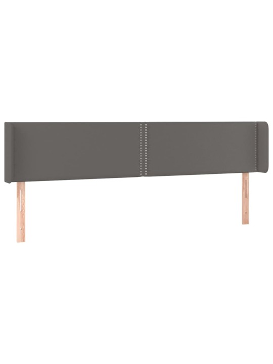 Čelo postele s LED šedé 183 x 16 x 78/88 cm umělá kůže