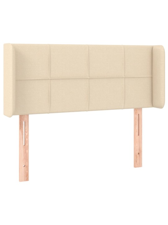 Čelo postele s LED krémové 83 x 16 x 78/88 cm textil