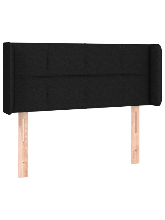 Čelo postele s LED černé 103 x 16 x 78/88 cm textil