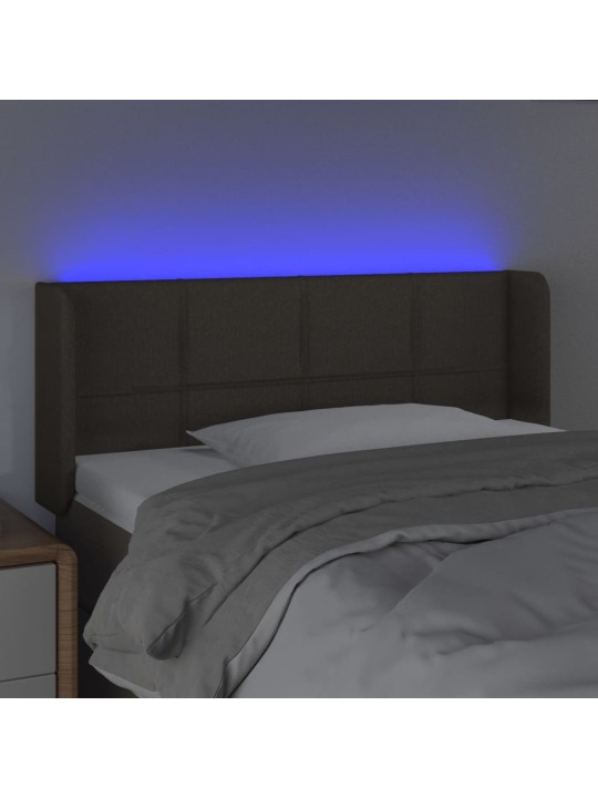 Čelo postele s LED taupe 103 x 16 x 78/88 cm textil