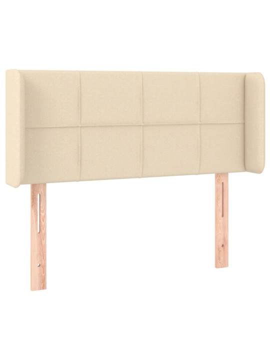Čelo postele s LED krémové 103 x 16 x 78/88 cm textil