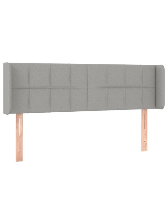 Čelo postele s LED světle šedé 147 x 16 x 78/88 cm textil