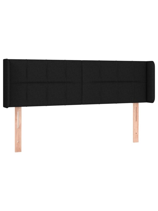 Čelo postele s LED černé 147 x 16 x 78/88 cm textil