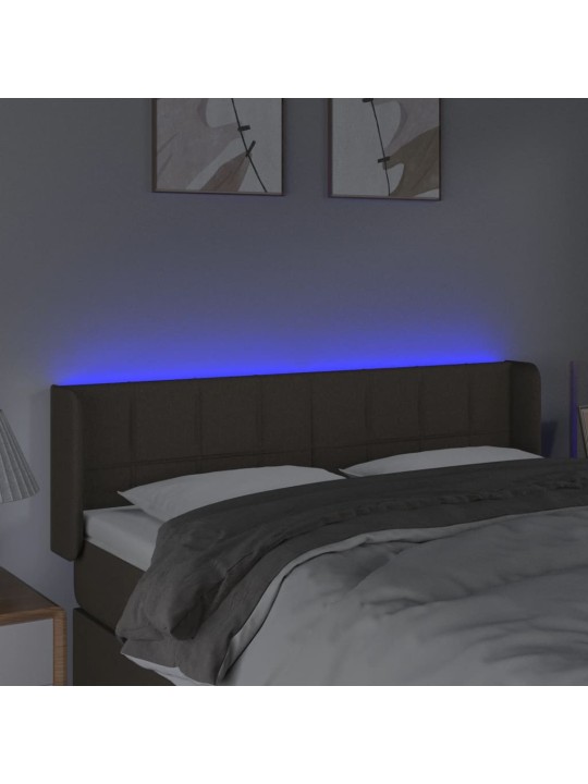 Čelo postele s LED taupe 147 x 16 x 78/88 cm textil