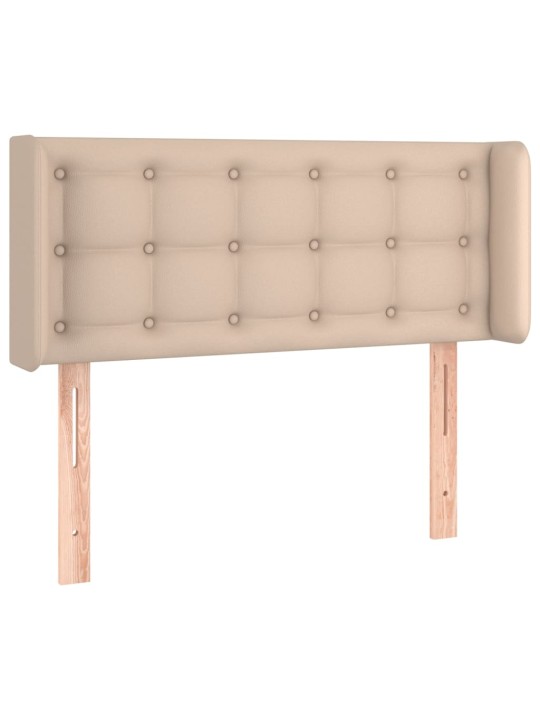 Čelo postele s LED cappuccino 83 x 16 x 78/88 cm umělá kůže