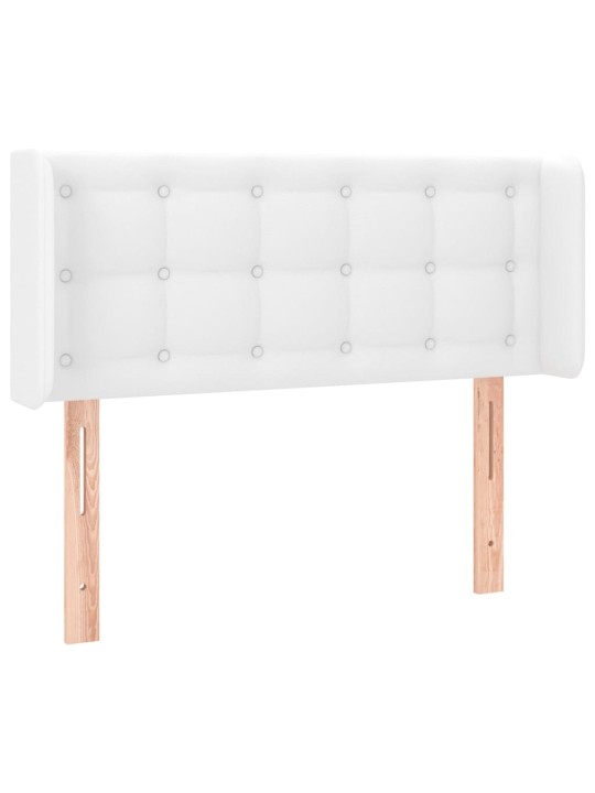 Čelo postele s LED bílé 93 x 16 x 78/88 cm umělá kůže