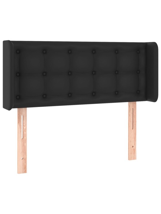 Čelo postele s LED černé 103 x 16 x 78/88 cm umělá kůže