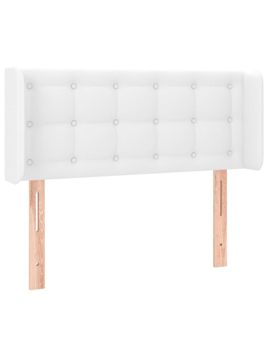 Čelo postele s LED bílé 103 x 16 x 78/88 cm umělá kůže