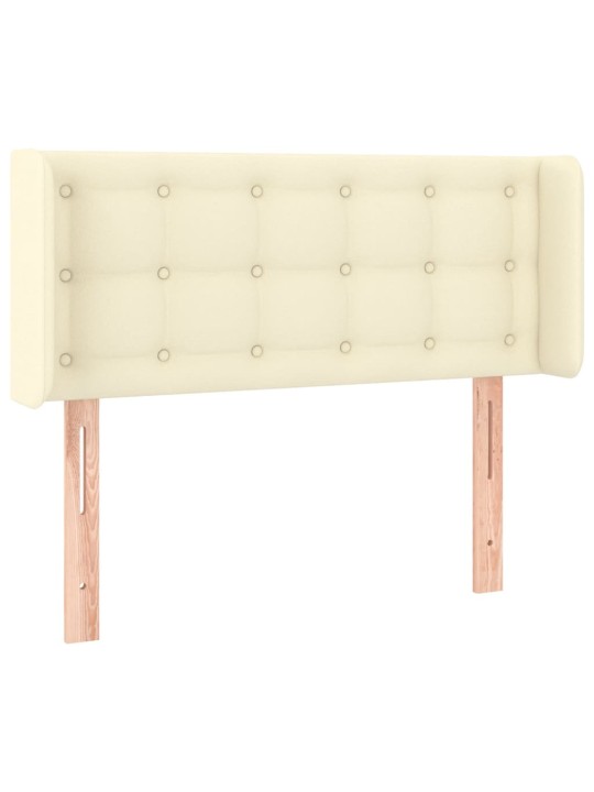 Čelo postele s LED krémové 103 x 16 x 78/88 cm umělá kůže