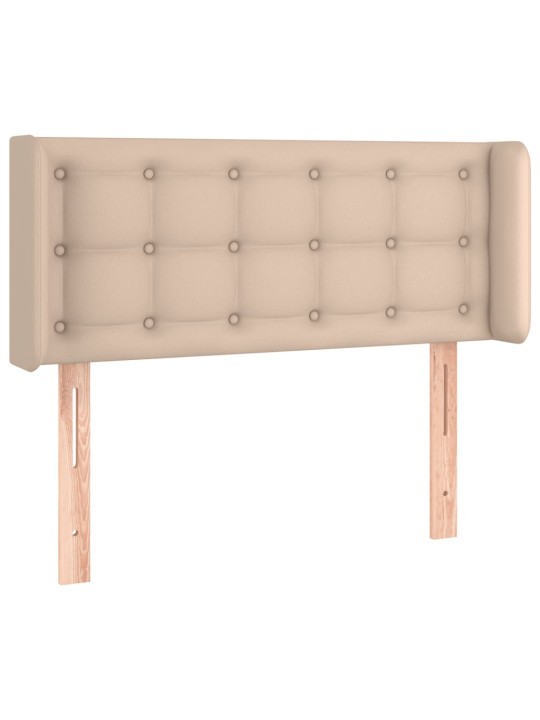 Čelo postele s LED cappuccino 103 x 16 x 78/88 cm umělá kůže