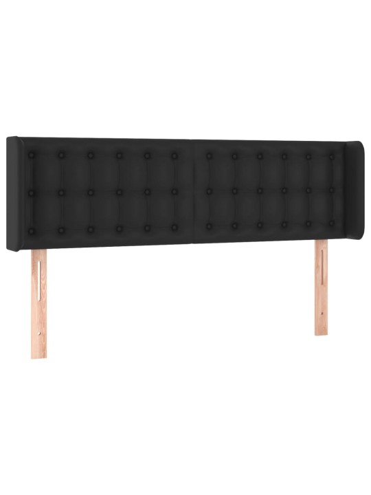 Čelo postele s LED černé 147 x 16 x 78/88 cm umělá kůže