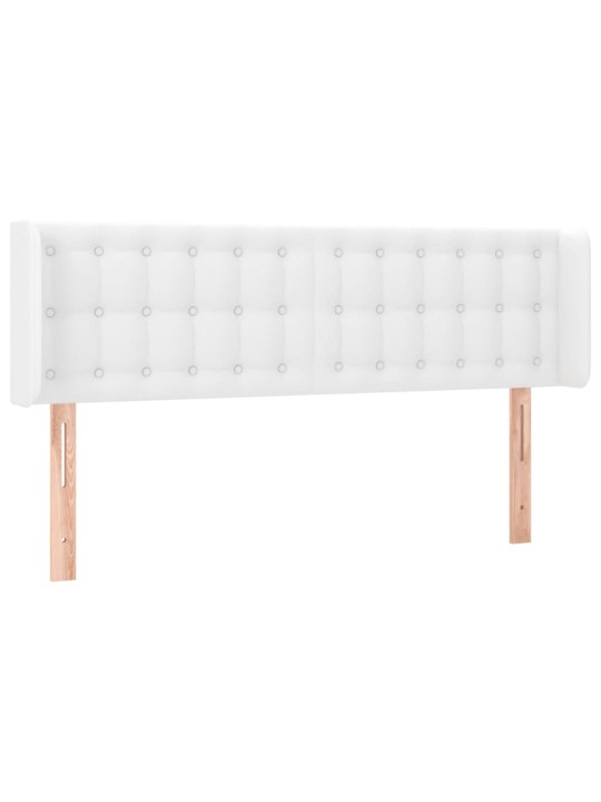 Čelo postele s LED bílé 147 x 16 x 78/88 cm umělá kůže