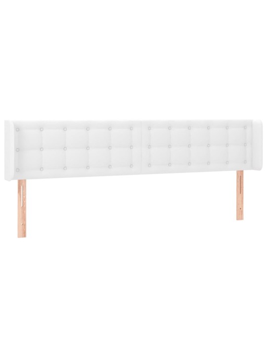 Čelo postele s LED bílé 163 x 16 x 78/88 cm umělá kůže