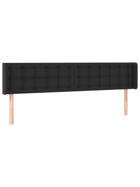 Čelo postele s LED černé 183 x 16 x 78/88 cm umělá kůže