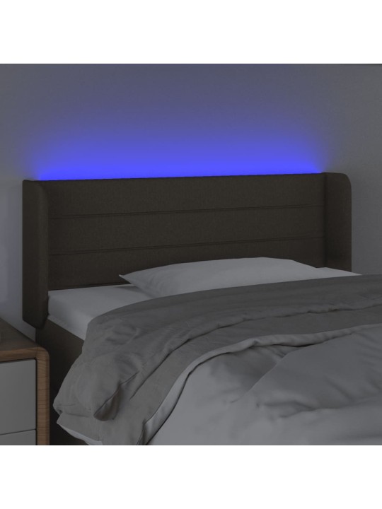 Čelo postele s LED taupe 93 x 16 x 78/88 cm textil
