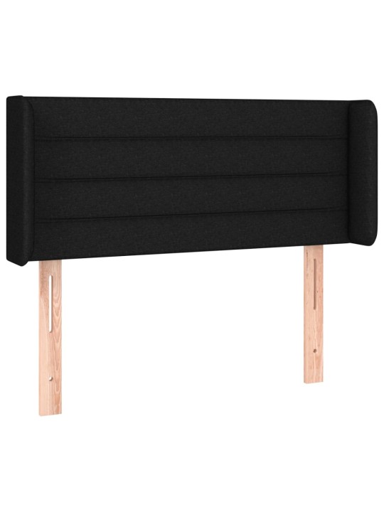 Čelo postele s LED černé 103 x 16 x 78/88 cm textil