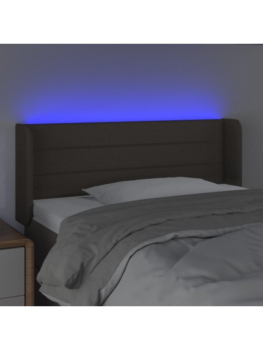 Čelo postele s LED taupe 103 x 16 x 78/88 cm textil