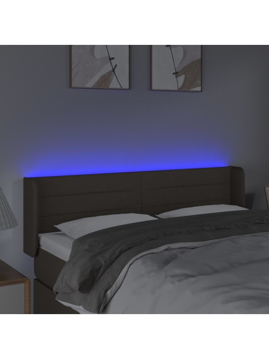 Čelo postele s LED taupe 147 x 16 x 78/88 cm textil