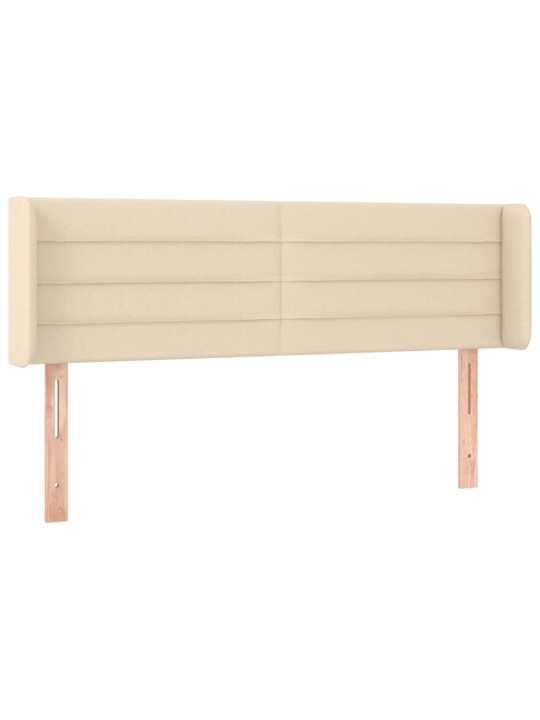 Čelo postele s LED krémové 147 x 16 x 78/88 cm textil