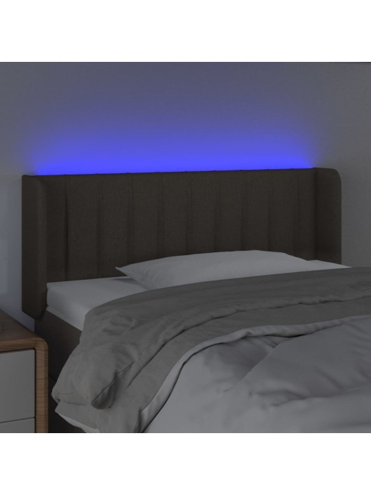 Čelo postele s LED taupe 93 x 16 x 78/88 cm textil