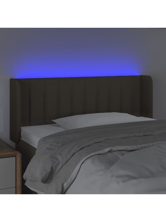 Čelo postele s LED taupe 103 x 16 x 78/88 cm textil