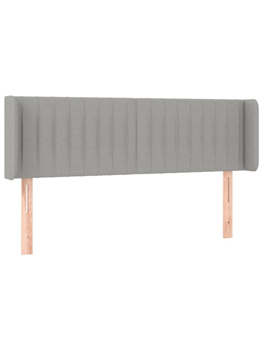 Čelo postele s LED světle šedé 147 x 16 x 78/88 cm textil