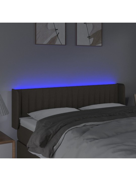 Čelo postele s LED taupe 147 x 16 x 78/88 cm textil