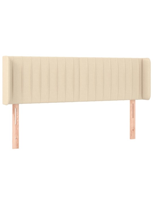 Čelo postele s LED krémové 147 x 16 x 78/88 cm textil