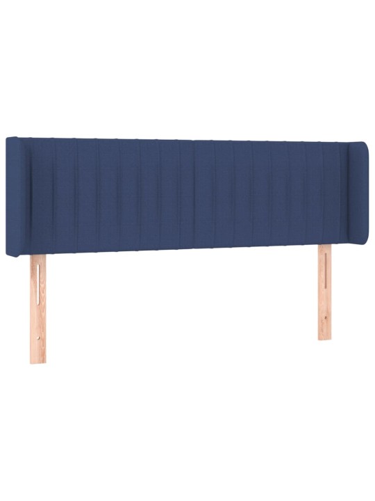 Čelo postele s LED modré 147 x 16 x 78/88 cm textil