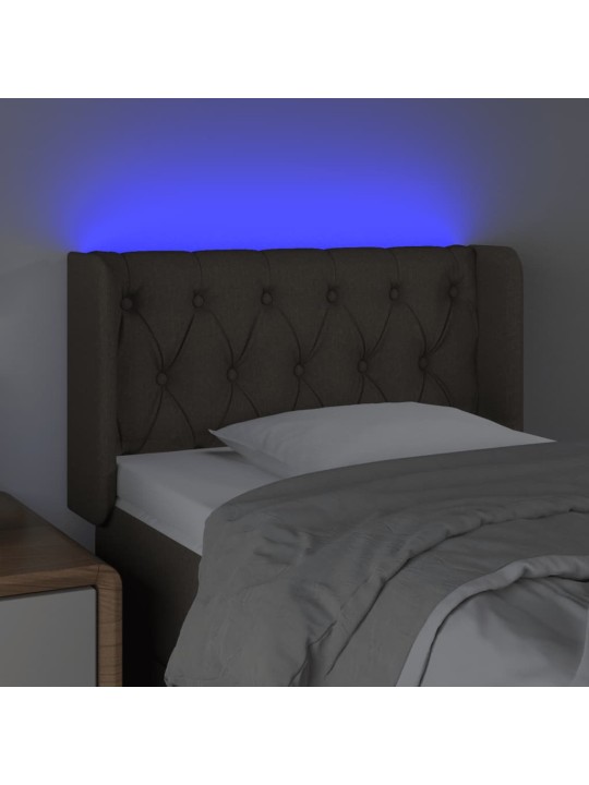 Čelo postele s LED taupe 83 x 16 x 78/88 cm textil
