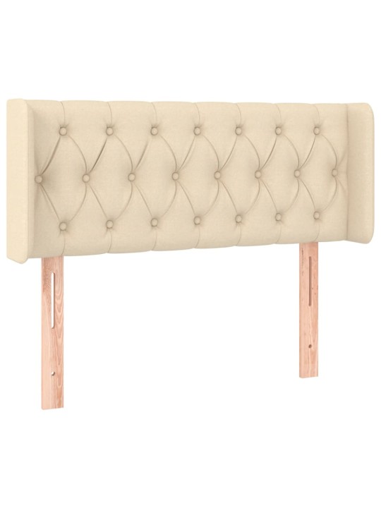 Čelo postele s LED krémové 93 x 16 x 78/88 cm textil