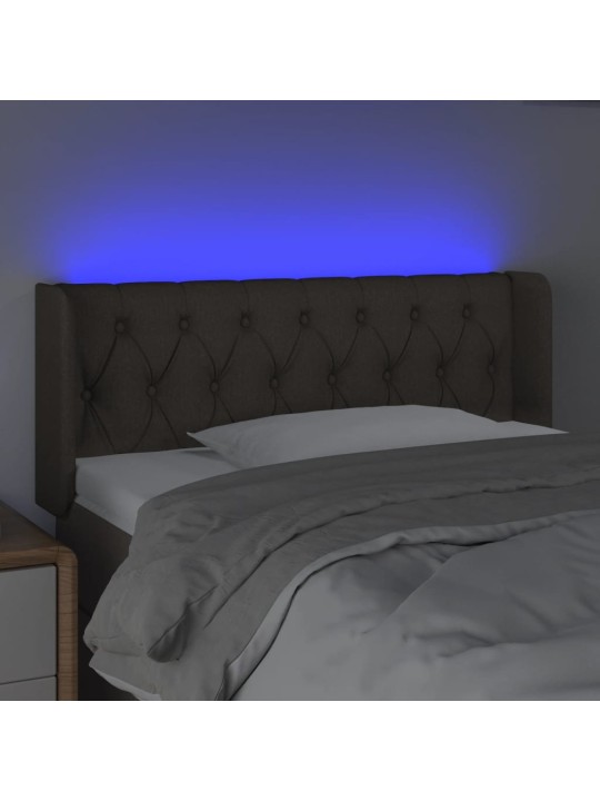 Čelo postele s LED taupe 103 x 16 x 78/88 cm textil