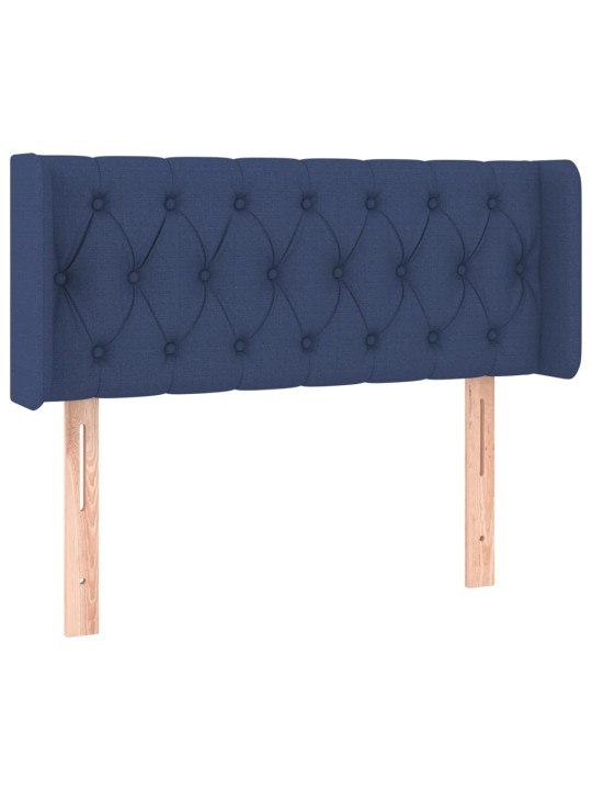 Čelo postele s led modré 103 x 16 x 78/88 cm textil
