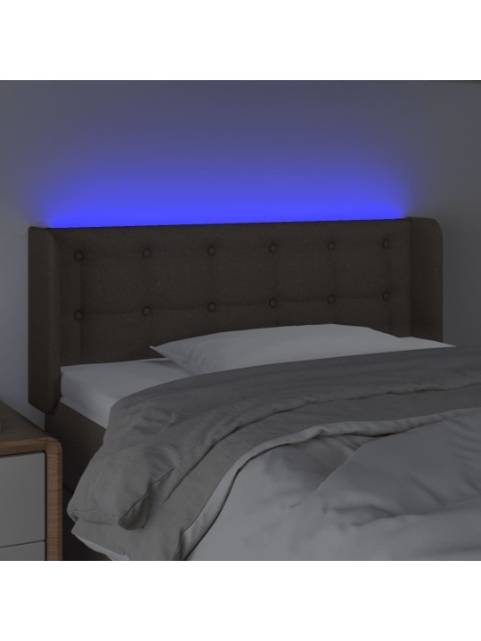 Čelo postele s LED taupe 83 x 16 x 78/88 cm textil