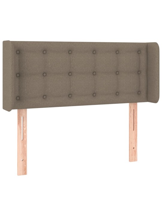 Čelo postele s LED taupe 103 x 16 x 78/88 cm textil
