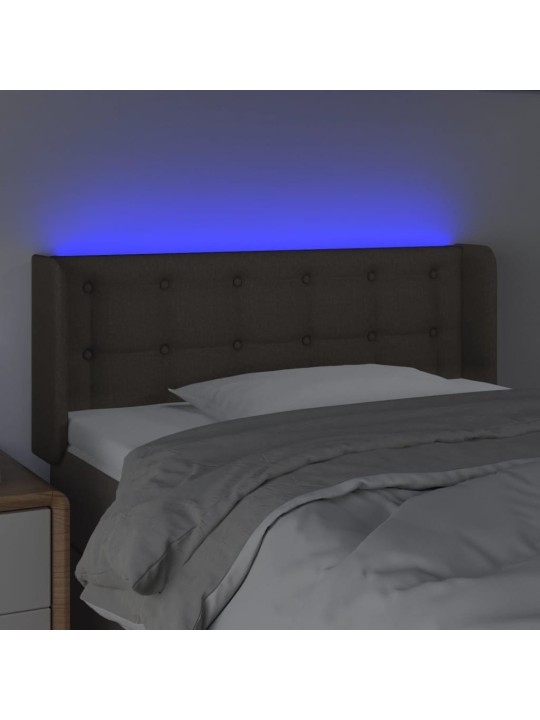 Čelo postele s LED taupe 103 x 16 x 78/88 cm textil