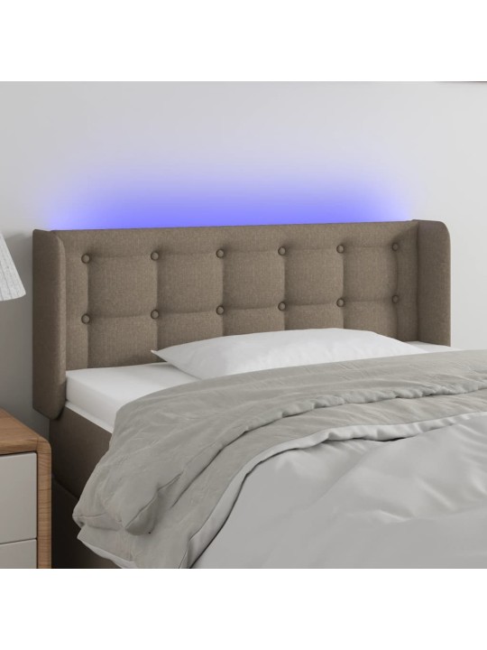 Čelo postele s LED taupe 103 x 16 x 78/88 cm textil