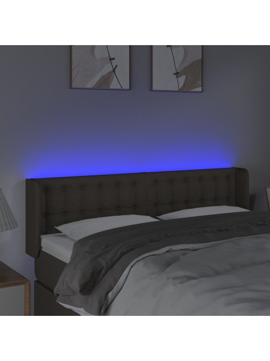 Čelo postele s LED taupe 147 x 16 x 78/88 cm textil