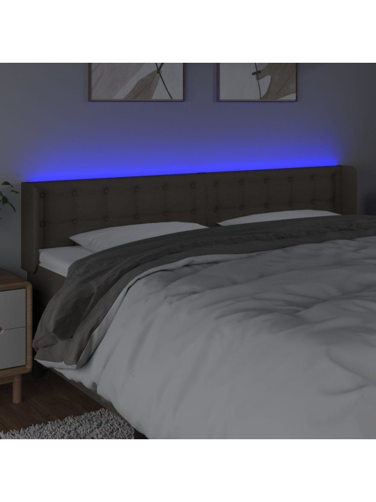Čelo postele s LED taupe 163 x 16 x 78/88 cm textil