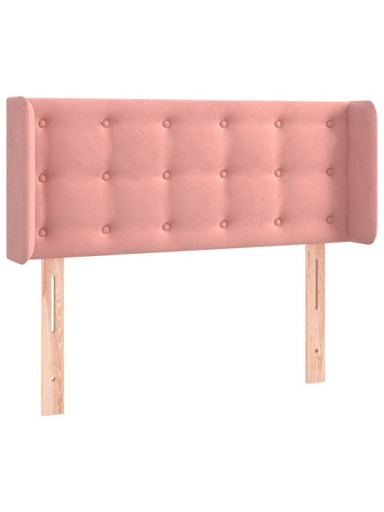 Čelo postele s LED růžové 83 x 16 x 78/88 cm samet