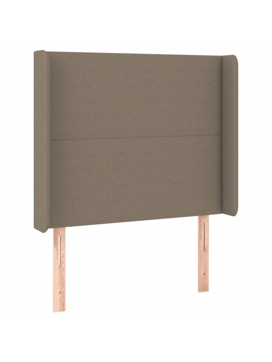 Čelo postele s LED taupe 83 x 16 x 118/128 cm textil