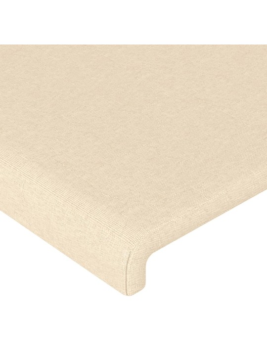 Čelo postele s LED krémové 93 x 16 x 118/128 cm textil