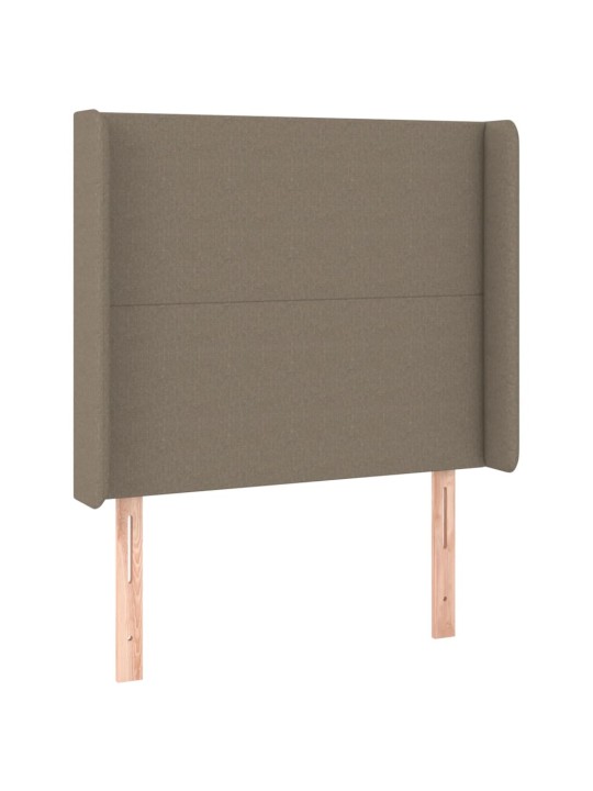 Čelo postele s LED taupe 103 x 16 x 118/128 cm textil