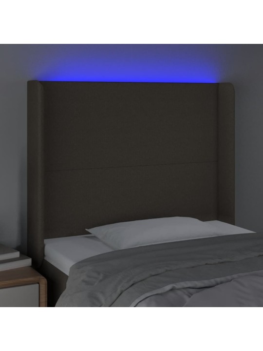 Čelo postele s LED taupe 103 x 16 x 118/128 cm textil
