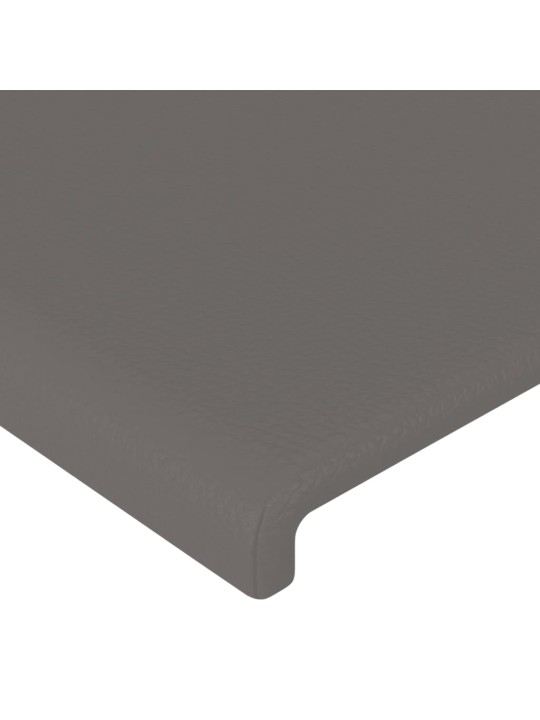Čelo postele s LED šedé 147 x 16 x 118/128 cm umělá kůže