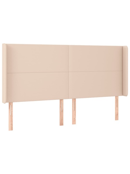 Čelo postele s led cappuccino 163 x 16 x 118/128 cm umělá kůže