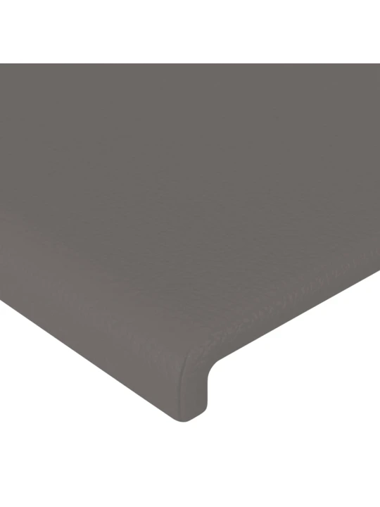 Čelo postele s LED šedé 203 x 16 x 118/128 cm umělá kůže