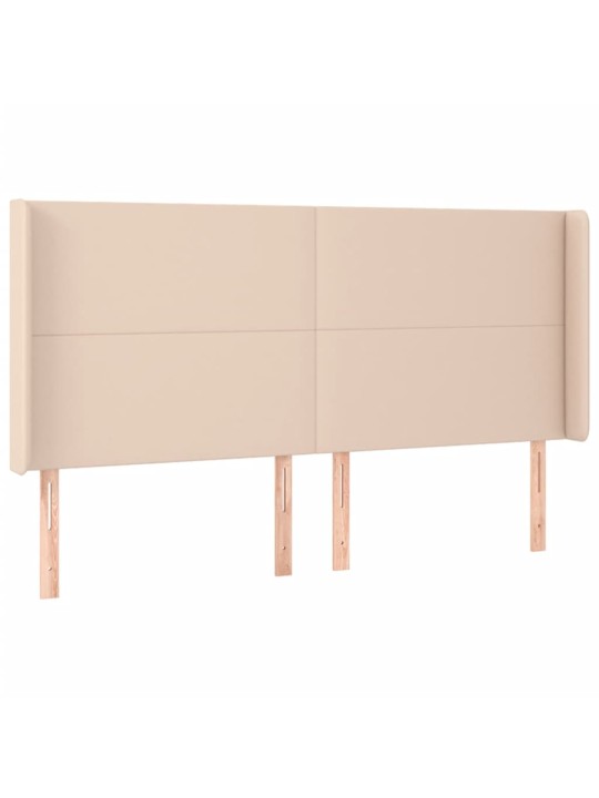 Čelo postele s led cappuccino 203 x 16 x 118/128 cm umělá kůže