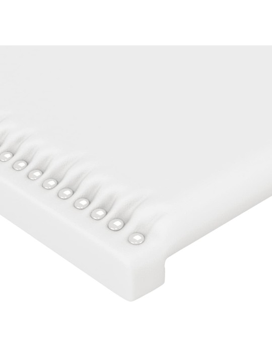 Čelo postele s LED bílé 103 x 16 x 118/128 cm umělá kůže